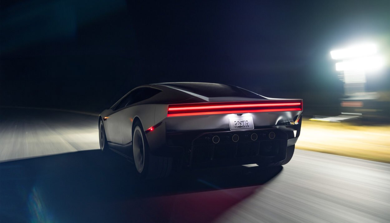 Le nouveau Tesla Roadster vu de trois quarts arrière